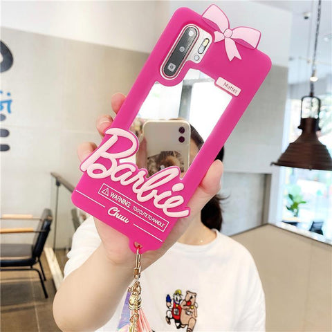 Cartoon makeup mirror phone case