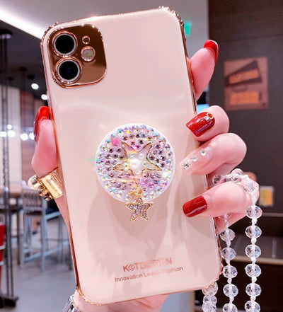 Fashion diamond electroplating phone case