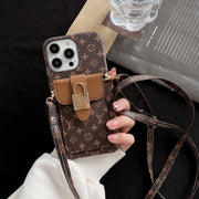 Body cross card hold leather phone case for iphone