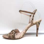 Gucci Sabrina Ankle Strap Sandals Ivory Snakeskin Size 7 Open Toe Heels