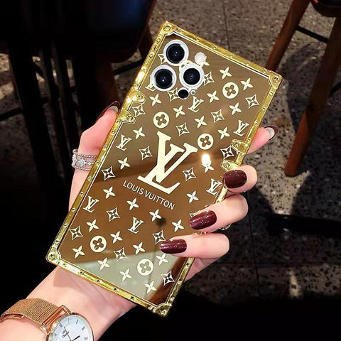 New golden luxury square phone case