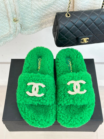 2023 CC Xiaoxiang classic four seasons double C plush slippers-S27