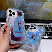 Wave Pattern Sequin Quicksand Tpu Phone Case