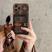 Card hold body-cross leather phone case for iphone