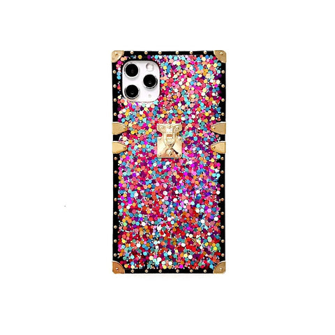 shiny sequined square phone case