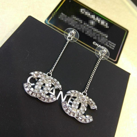 New small fragrant square diamond earrings