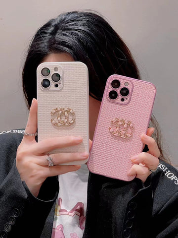 New Luxury CC Pink phone case for iPhone