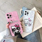 Cute kiss cat soft phone case