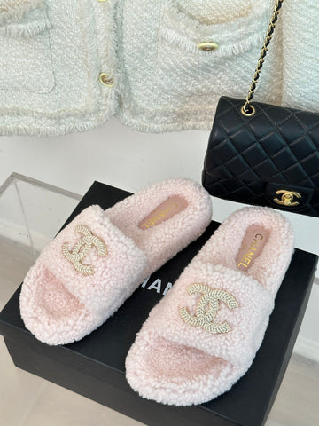 2023 CC Xiaoxiang classic four seasons double C plush slippers-S27