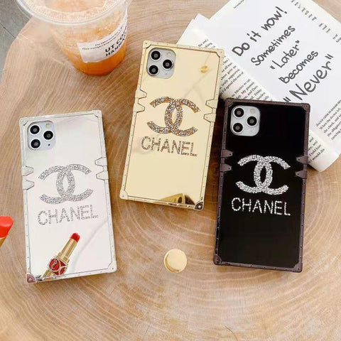 Diamond mirror square phone case  for  Samsung