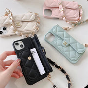 Luxury card hold leather phone case for iphone