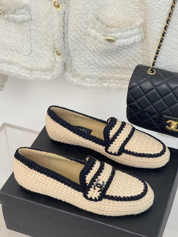 2023 CC new knitted wool loafers -S43