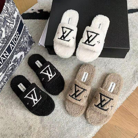 Fashion winter warm comfortable home lambswool slippers