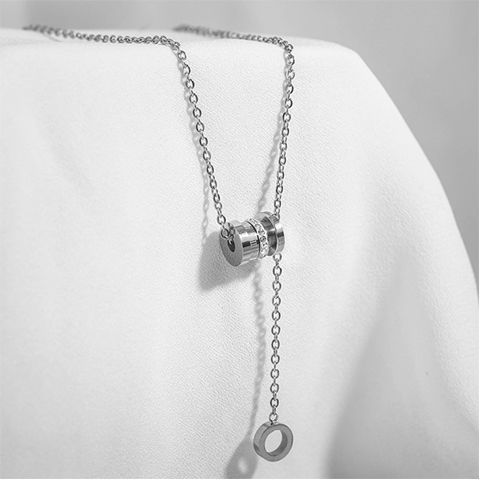 Double ring new women's titanium steel collarbone chain