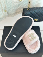 2023 CC Xiaoxiang classic four seasons double C plush slippers-S27