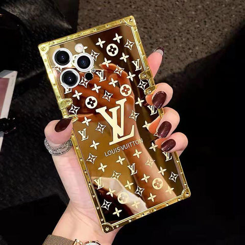 New golden luxury square phone case