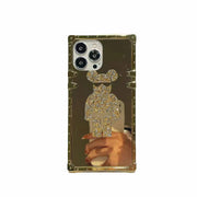 Cute bear square  phone case