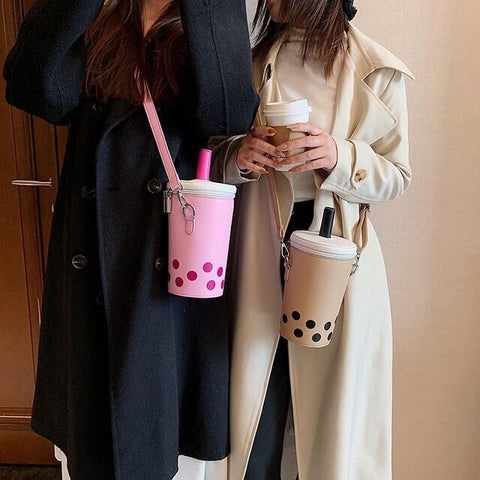 Milk tea lovely bucket mobile phone bag