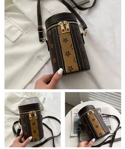 Diagonal printing bucket mobile phone bag