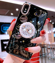 Gold Foil Rhinestone Stand Phone Case