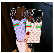 Luxury rhinestone makeup mirror phone case