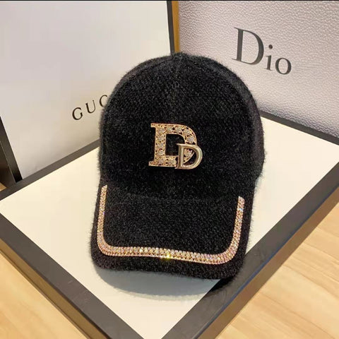 Luxury plush baseball cap with diamonds