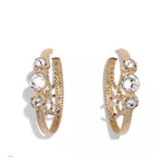 New colored diamond Moon Full Diamond Crystal Earrings