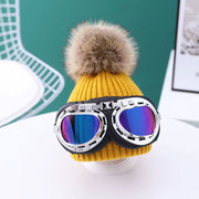 New Skiing with glasses knitted Kids hat