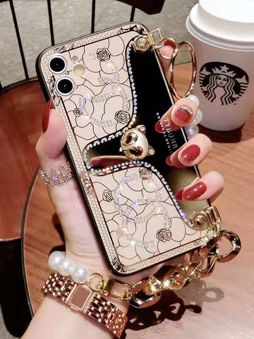 Mirror pearl bracelet phone case For iphone