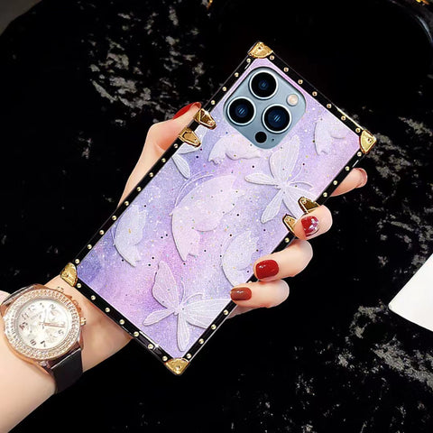 Luxury butterfly Square  Phone Case for iPhone