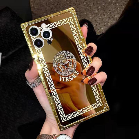 New golden luxury square phone case