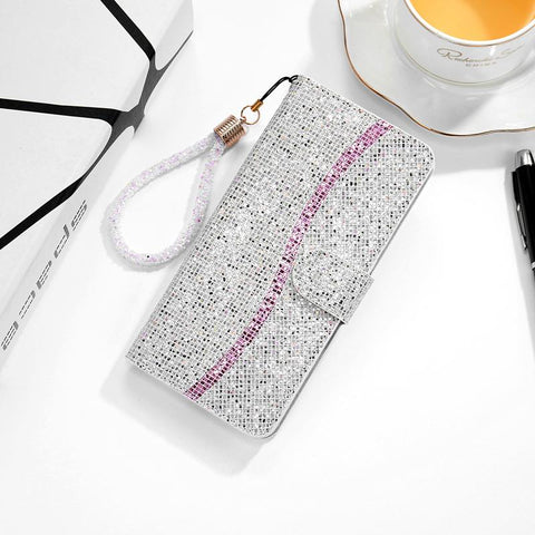 Women's Wallet Crystal Wrist Phone Case