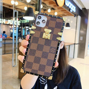 Checkered Slanted back lanyard phone case for iphone