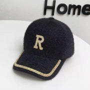 Luxury plush baseball cap with diamonds