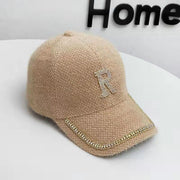 Luxury plush baseball cap with diamonds