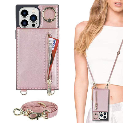 Cross body leather zero wallet phone Case