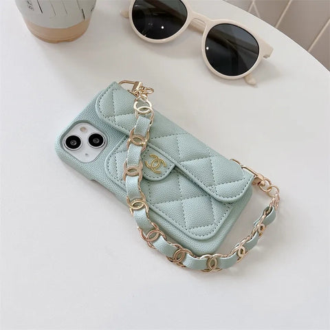 Luxury card hold leather phone case for iphone