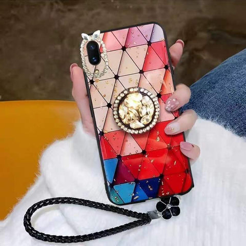 Glittering Diamond Ring Stand Phone Case