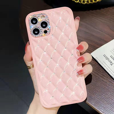 Luxury diamond-studded rhombus phone case for iphone