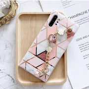 Marble gem chain phone case