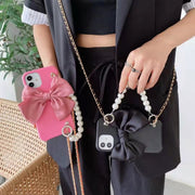 Luxury leather pearl bracelet phone case For iphone