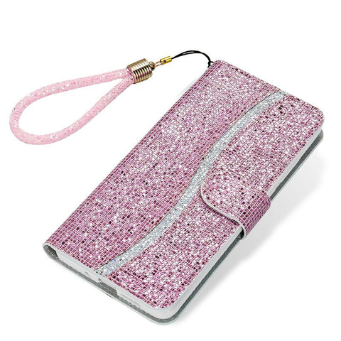 Women's Wallet Crystal Wrist Phone Case