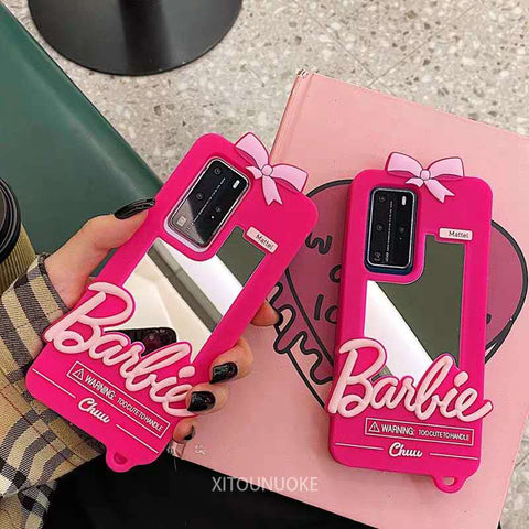 Cartoon makeup mirror phone case