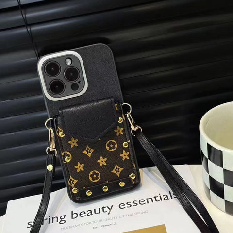 Luxury leather card case phone case for iphone