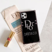 Rhinestone square mirror phone case