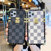 Checkered Slanted back lanyard phone case for iphone