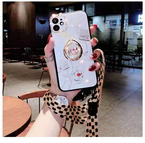 Rose rhinestone phone case For iphone