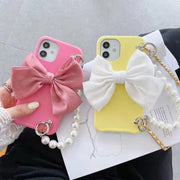 Luxury leather pearl bracelet phone case For iphone