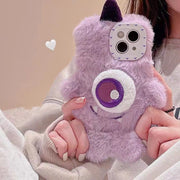 Purple plush monster phone case