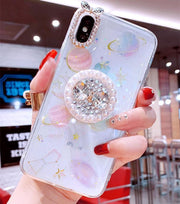 Gold Foil Rhinestone Stand Phone Case